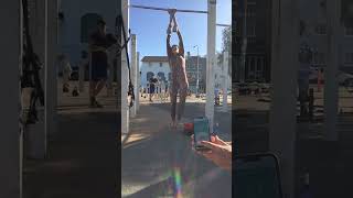 Extreme GRIP POWER Strong girl Mariah Stock smashes out 20 pull ups on a towel [upl. by Sephira826]