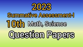 2023 Summative Assessment  1  SA  I Math Science  SA 1 Previous Question Papers  TS 10th [upl. by Brear]