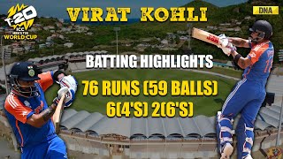 IND Vs SA Highlights Virat Kohli Hits Fifty In T20 World Cup Final I Virat Kohli Batting Highlights [upl. by Lahcym]