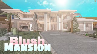 Bloxburg Mansion Blush Modern House  House Build [upl. by Kronfeld]