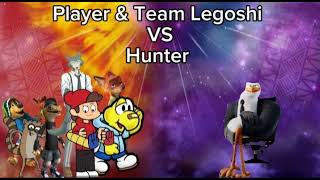 Player amp Team Legoshi VS Hunter Strokes with Healthbars [upl. by Bickart]