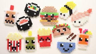 10 Easy Perler Bead DIY Food Keychains and Magnets [upl. by Sweet]