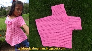 Blusa fácil de hacer tejida a crochet o ganchillo  TEJIDOS OLGA HUAMAN [upl. by Elehcir181]