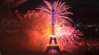 Spectacular Fireworks at the Eiffel Tower for Bastille Day [upl. by Idonna]