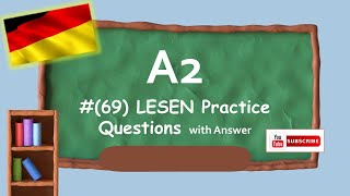 69 Lesen A2  Practice Questions Goethe Zertifikat A1  Lesen mit Lösungen  Reading exam [upl. by Nomed]