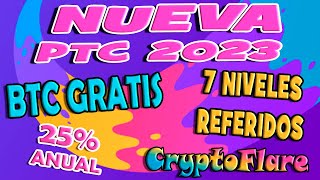 Gana BTC gratis Nueva PTC 2023 Cryptoflare  Criptomonedas gratis [upl. by Aicenaj]