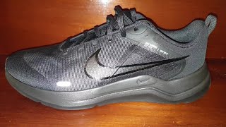 Nike Downshifter 12 BlackDK Smoke Grey DD9293 002 Running Shoes unboxing [upl. by Pandich]