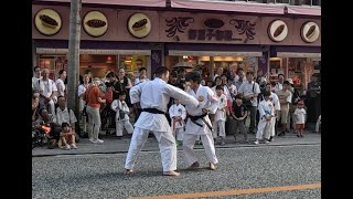 Karate Sparing Demonstration on Kokusai Street [upl. by Orlando]