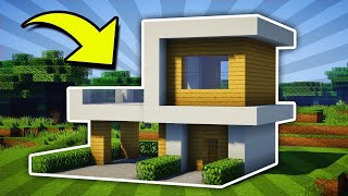 ✔ Como hacer una Pequeña CASA MODERNA en Minecraft Survival FACIL [upl. by Keller]