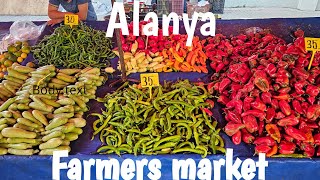 TURKEY 🇹🇷 ALANYA Thursday farmers market 10102024 4K HDR 60fps real audio [upl. by Lenahs]