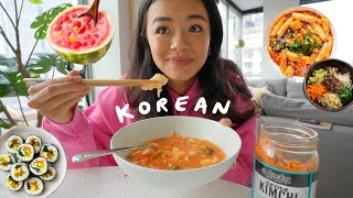 eating ONLY Korean food for a WEEK easy  viral recipes [upl. by Tekla]