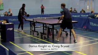 Darius Knight vs Craig Bryant British League Table Tennis 2010 [upl. by Nylatsyrk]