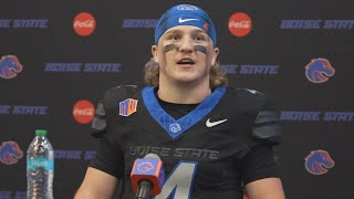 Boise State QB Maddux Madsen evaluates offensive output against Nevada [upl. by Lalo]