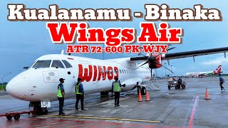 Naik Pesawat Wings Air dari Bandara Kualanamu Medan ke Bandara Binaka Gunung Sitoli Wings ATR 72600 [upl. by Lanette408]