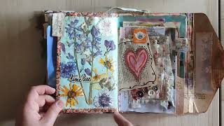 junk journal salle de travail lumière explication projet scrap fleurs challenge juillet 2024 [upl. by Ahsimac]