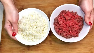 HAI RISO E CARNE MACINATA PROVA A FARE QUESTA RICETTA FACILE E VELOCE asmr [upl. by Anavoig]