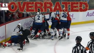 3rd Period Penalties Jets amp Panthers Florida Fans Chant quotOverrated quot [upl. by Oiraved]