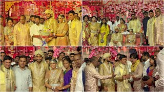 CM Revanth Reddy KTR  Gold Man Entrys At Malla Reddy Grand Daughter Marriage  Marri Shreya Reddy [upl. by Idram]