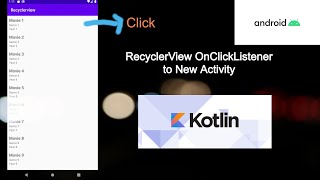 RecyclerView OnClickListener to New Activity in Kotlin  Android Development [upl. by Upshaw]