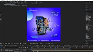 Create Animated social media post in after effect।। After Efect tutorial ।। Photoshop work [upl. by Elleirbag682]