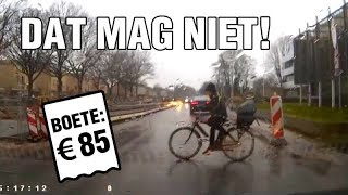 Fietser heeft lak aan voorrangsregels  DAT MAG NIET [upl. by Korella864]