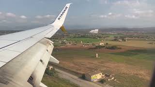 Ryanair 737800 landing on Runway 24L at Palma Mallorca Airport [upl. by Lain769]