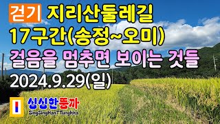 지리산둘레길 17구간송정오미  걸음을 멈추면 보이는 것들 지리산둘레길 JirisanTrail [upl. by Quennie652]