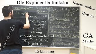 Exponentialfunktion  Beweis der Eigenschaften Erklärung Herleitung [upl. by Nodnarbal]