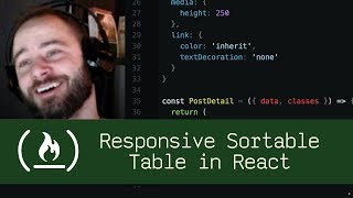 Responsive Sortable Table in React P1D43  Live Coding with Jesse [upl. by Eitac]