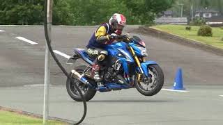 2018 6 17 MG 9 Dunlop Moto Gymkhana King of Gymkhana Sakuta 選手 GSXS1000 amp VTR250 [upl. by Valle]