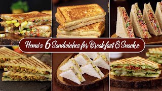 6 Unique Sandwich Combinations  Delicious Sandwich Recipes for Breakfast amp Snacks  Bread Recipes [upl. by Call859]