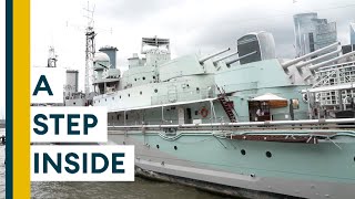 HMS Belfast Guided Tour Around The Revamped WW2 Museum Ship [upl. by Birdt]