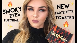 smoky eye tutorial NEW tartelette toasted  tarte newness [upl. by Legnaros]