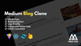 🔴 React JS course for beginners 2024 Medium Blog clone using React JS Tailwind css Firebase [upl. by Arras591]