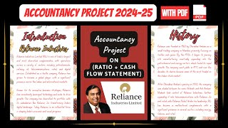 Accountancy Project Class 12th 202425  Specific Project On Reliance Ratio  Cash Flow Statement [upl. by Notslar]