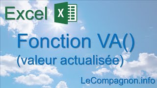 Excel  fonction VA  valeur actualisée [upl. by Carrew]