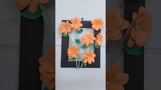 Wall decor craft  paper ke flower kaise banae  flower photoframe  shorts diy ytshorts crafts [upl. by Rihsab600]