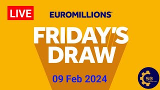 The National Lottery Euromillions Draw Live Friday 09 February 2024  Euromillions Draw Live [upl. by Jessa869]