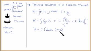 Termodinâmica  trabalho realizado através de um processo politrópico PV  constante [upl. by Ro]