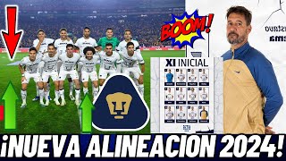 ASI SERIA EL 11 INICIAL DE PUMAS CON SUS NUEVOS REFUERZOS CL 2024 [upl. by Lirrehs]