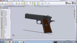 SolidWorks Tutorial  Colt M1911 pistol [upl. by Lladnor]