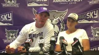 Weber State football coach talks about wifes fight with cancer [upl. by Ellard934]