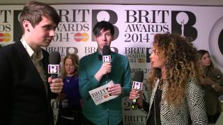 Dan amp Phil with Ella Eyre on the Red Carpet  BRITs Nominations 2014 [upl. by Hengel]