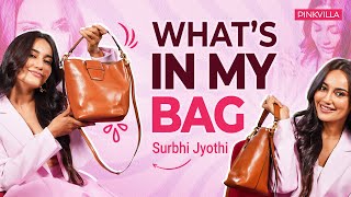 Surbhi Jyothis Bag Secrets Revealed  Whats in My Bag  Surbhi Jyothi  PINKVILLA [upl. by Shandy281]