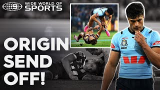 Suaalii SENT OFF in State of Origin for wild high shot on Reece Walsh [upl. by Orag]