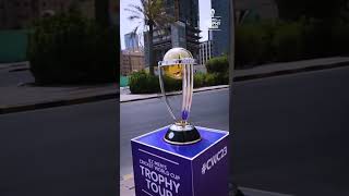 The ICC Mens Cricket World Cup 2023 Trophy Tour explores the sights of Kuwait 👌 cwc23 [upl. by Oisinoid590]