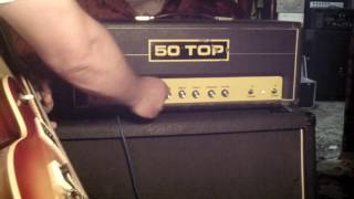 Carlsbro Top 50 mod JTM45 on Gibson Standard 1977 [upl. by Hooge717]