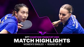 Qian Tianyi vs Annett Kaufmann  WS R32  WTT Champions Frankfurt 2024 [upl. by Fishbein673]