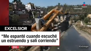 Se desploma lanzadora de dovelas en obras del Tren Interurbano [upl. by Nimsay]