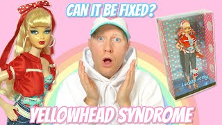 Yellowhead Sticky Syndrome Can it be fixed 🎀🧼💛 Doll restoration [upl. by Maison]